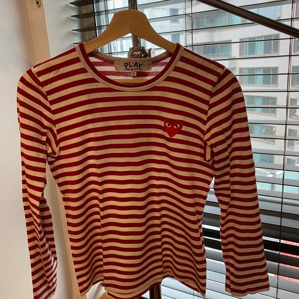 CDG PLAY red stripe long sleeve women’s medium